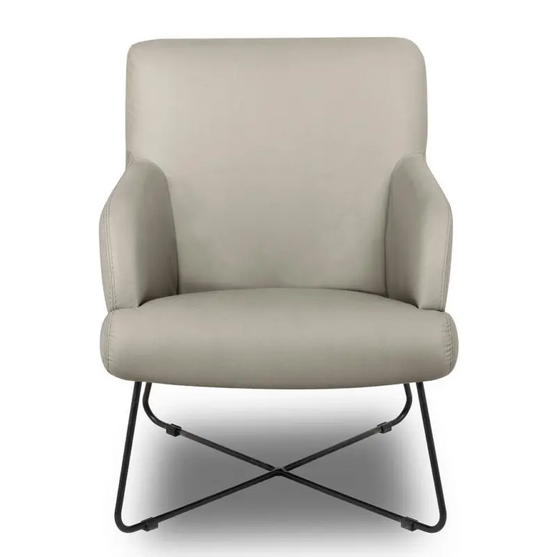 Sessel in Lederlook Grau