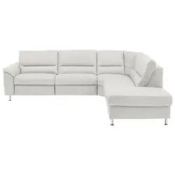Ecksofa in Echtleder Wei&szlig; 290/249 cm