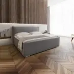 M&ouml;belix Boxspringbett Leonora Grau ca. 200x200 cm mit Topper