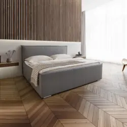 Boxspringbett Leonora Grau ca. 200x200 cm mit Topper