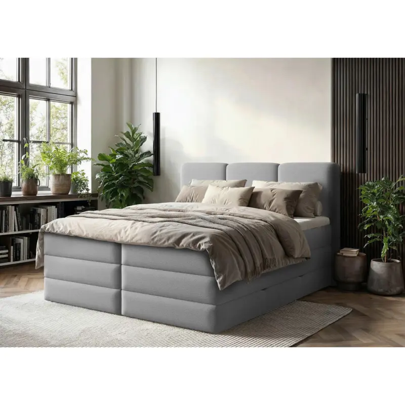 Boxspringbett 180/200 cm in Grau