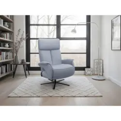 Relaxsessel in Leder Graublau