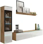 M&ouml;belix WOHNWAND VERA | EICHE WOTAN/WEISS HG.