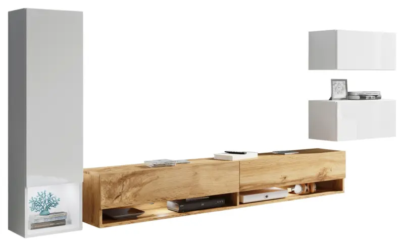 WOHNWAND ALBA WEISS 4-TEILIG