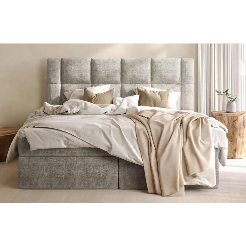 Boxbett 180/200 cm in Taupe