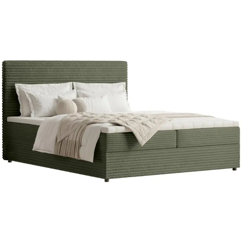 Boxbett 160/200 cm in Olivgr&uuml;n