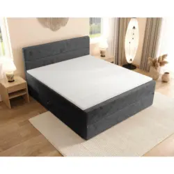 Boxspringbett 200/200 cm in Dunkelgrau