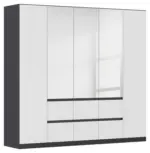 m&ouml;max Dreht&uuml;renschrank Mainz Wei&szlig;, Grau, Silberfarben