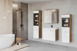 Badm&ouml;bel-Set 5-tlg. Madrit mit LED ca. 120 cm Wei&szlig;