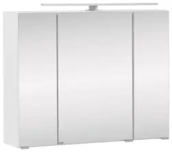 Spiegelschrank Stockholm mit LED 3-t&uuml;rig ca. 80x64 cm Wei&szlig;