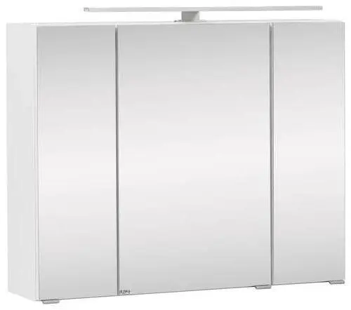 Spiegelschrank Stockholm mit LED 3-t&uuml;rig ca. 80x64 cm Wei&szlig;