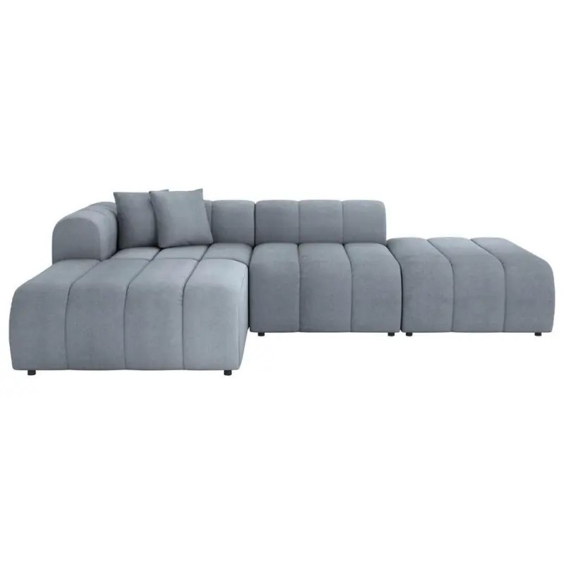 Ecksofa in Webstoff Blau 178/289 cm