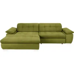 Ecksofa in Mikrofaser Hellgr&uuml;n 180/265 cm