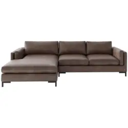 Ecksofa Packo in Lederlook, Flachgewebe Braun 160/265 cm