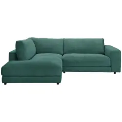 Ecksofa in Cord Gr&uuml;n 224/265 cm