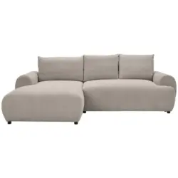 Ecksofa in Webstoff Beige 175/265 cm