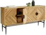 m&ouml;max Sideboard Gatsby Hellbraun/ Schwarz ca. 175x90x45cm