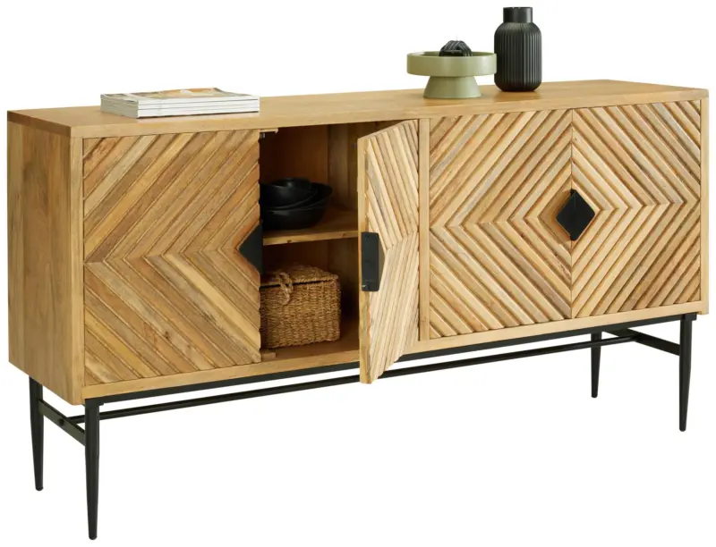 Sideboard Gatsby Hellbraun/ Schwarz ca. 175x90x45cm