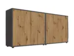m&ouml;max Sideboard Mailand Set 2 Anthrazit/Eiche