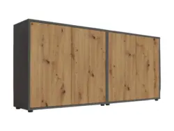 Sideboard Mailand Set 2 Anthrazit/Eiche