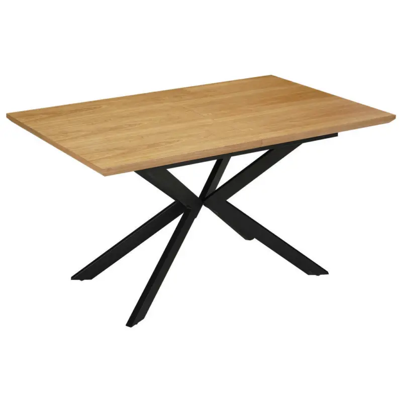 Esstisch in Holz, Metall, Holzwerkstoff 140-180/90/76 cm