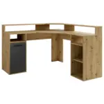 XXXLutz Lauterach - Ihr M&ouml;belhaus bei Bregenz Schreibtisch 139/139/90,8 cm Anthrazit, Eiche Artisan Stauraum, in verschiedenen Holz-Dekoren erh&auml;ltlich