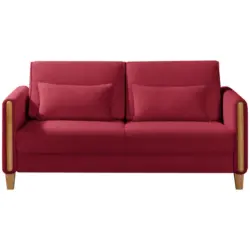 Schlafsofa in Flachgewebe Rot, Buchefarben