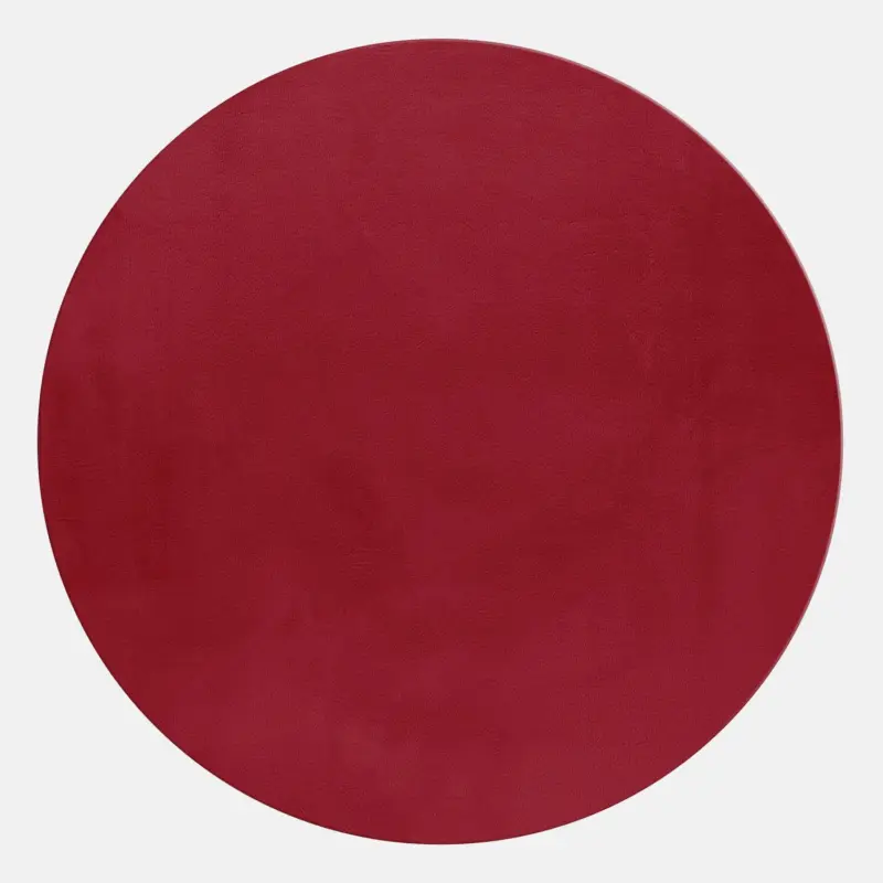 Hochflorteppich Pouffy Rot &Oslash; ca. 160cm