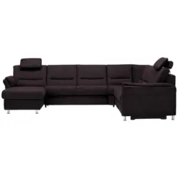 Wohnlandschaft in Mikrofaser Dunkelbraun