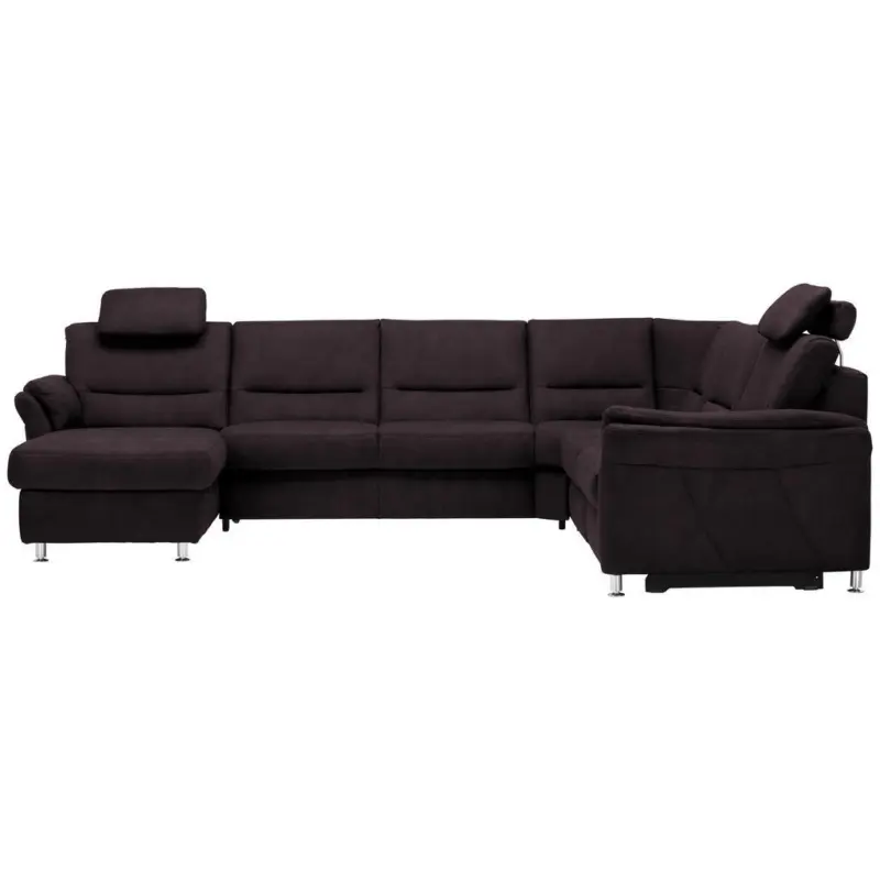 Wohnlandschaft in Mikrofaser Dunkelbraun