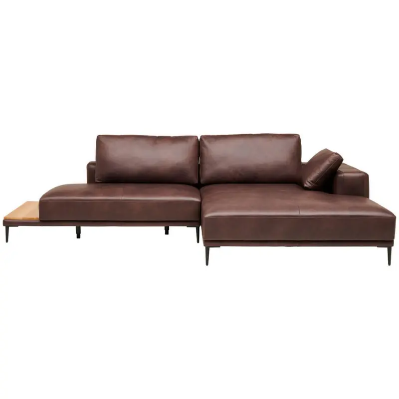Ecksofa Veduta in Echtleder Dunkelbraun 304/201 cm