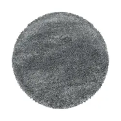 Hochflorteppich Fluffy Hellgrau &Oslash; ca. 120cm