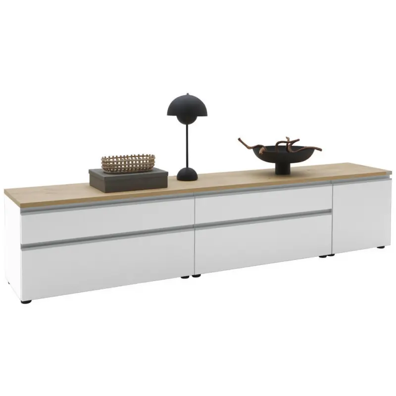 Lowboard 225/46/41 cm 4 Schublade(n) erweiterbar, Typenauswahl, Beim&ouml;bel erh&auml;ltlich, stehend, h&auml;ngend