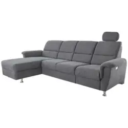 Ecksofa in Mikrofaser Anthrazit 165/292 cm