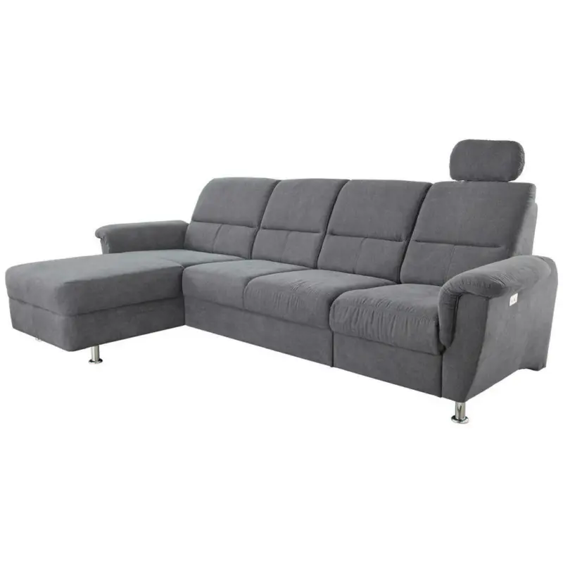 Ecksofa in Mikrofaser Anthrazit 165/292 cm