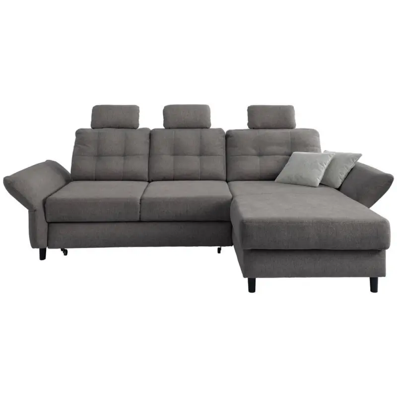 Ecksofa in Chenille Graubraun