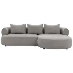 Ecksofa Ferro in Chenille Grau 256/156 cm