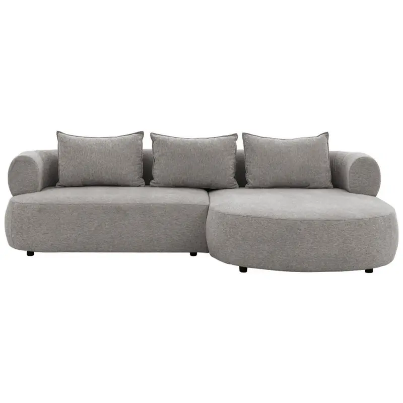 Ecksofa Ferro in Chenille Grau 256/156 cm