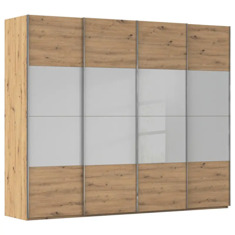 Schwebet&uuml;renschrank in Eiche Artisan, Seidengrau