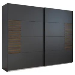 Schwebet&uuml;renschrank in Dunkelgrau, Eiche dunkel