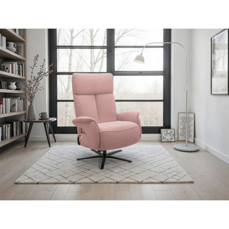 Relaxsessel in Textil Altrosa