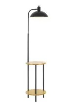 M&ouml;belix Stehleuchte Tablem in Schwarz/Eiche max. 40 Watt