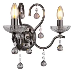 Wandleuchte Camila Klar/Schwarzchrom Wandlampe