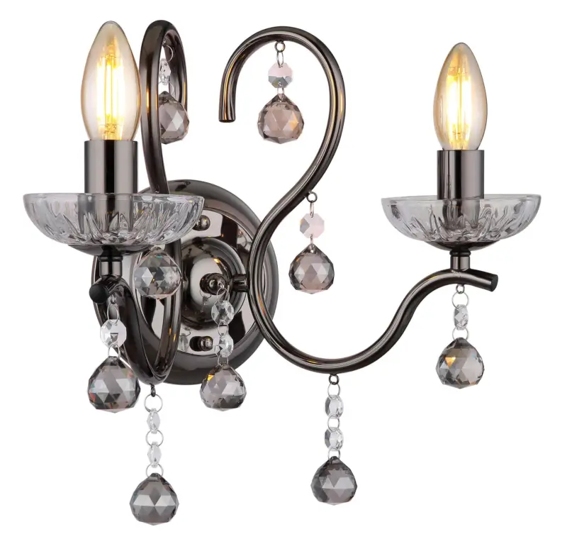 Wandleuchte Camila Klar/Schwarzchrom Wandlampe