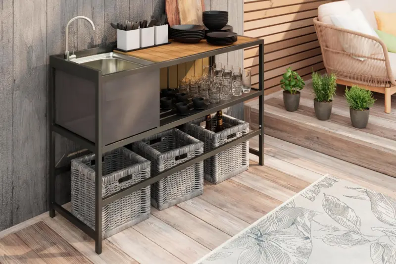 Outdoork&uuml;che Levi 2 Anthrazit/Naturfarben