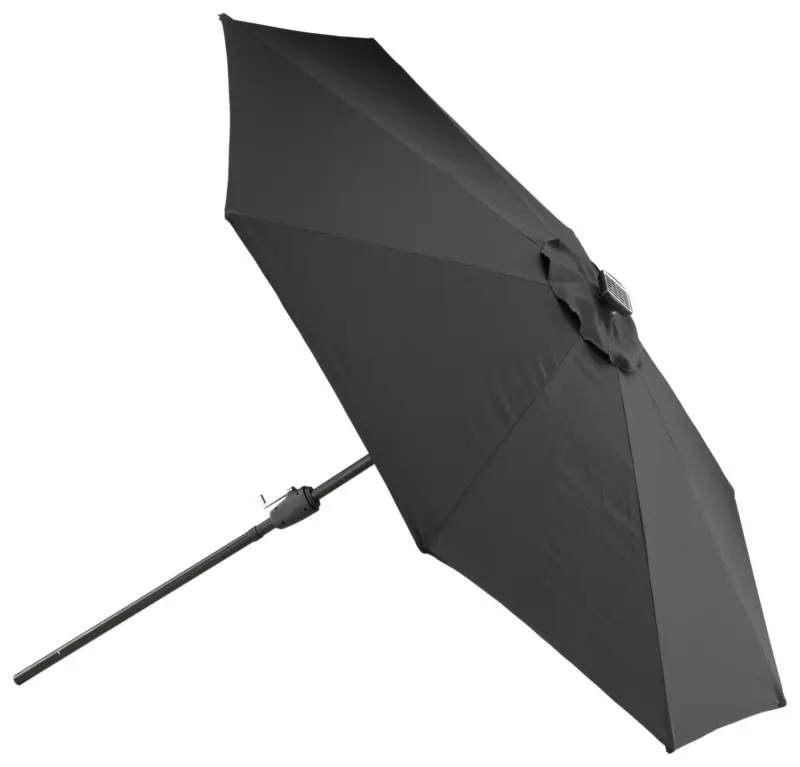 Sonnenschirm Sabal m. LED ca. 270x241 cm Schwarz Solar