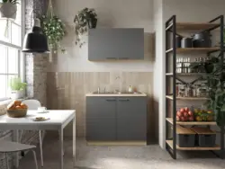 Minik&uuml;che Merle B: ca. 100cm Grau/Eichefarben