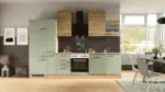 M&ouml;belix K&uuml;chenblock Cara Gr&uuml;n/Eichefarben mit Ger&auml;ten