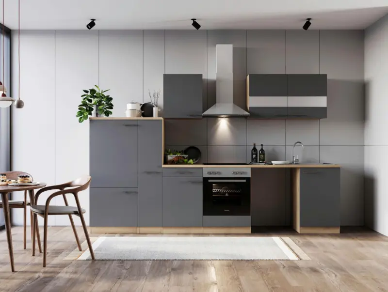 K&uuml;chenblock Merle m. Ger&auml;te Grau