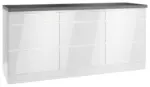 m&ouml;max K&uuml;chenunterschrank Monza ca. 180x86 cm Wei&szlig;/Grau